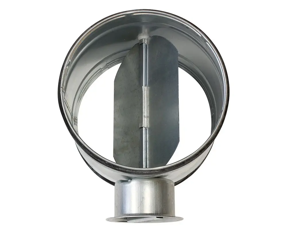 Vaillant Handsteuerventil aus Metall mit einer zentralen Klappe zur Regelung des Luftstroms. Offene Bauweise für eine klare Sicht auf die interne Mechanik.
